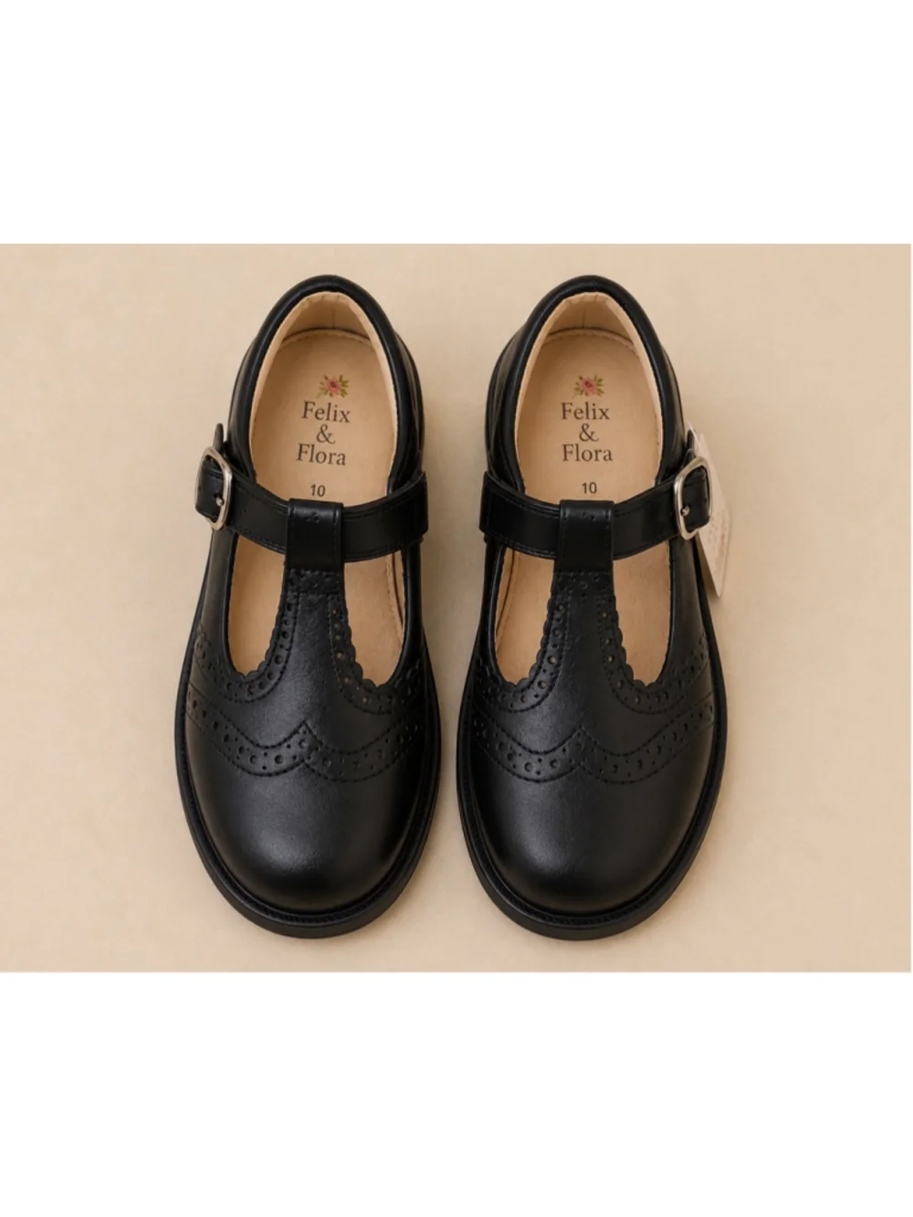 Felix & Flora Girls Black Mary Jane Dress Shoes Size 10 NWT T-Strap Formal
